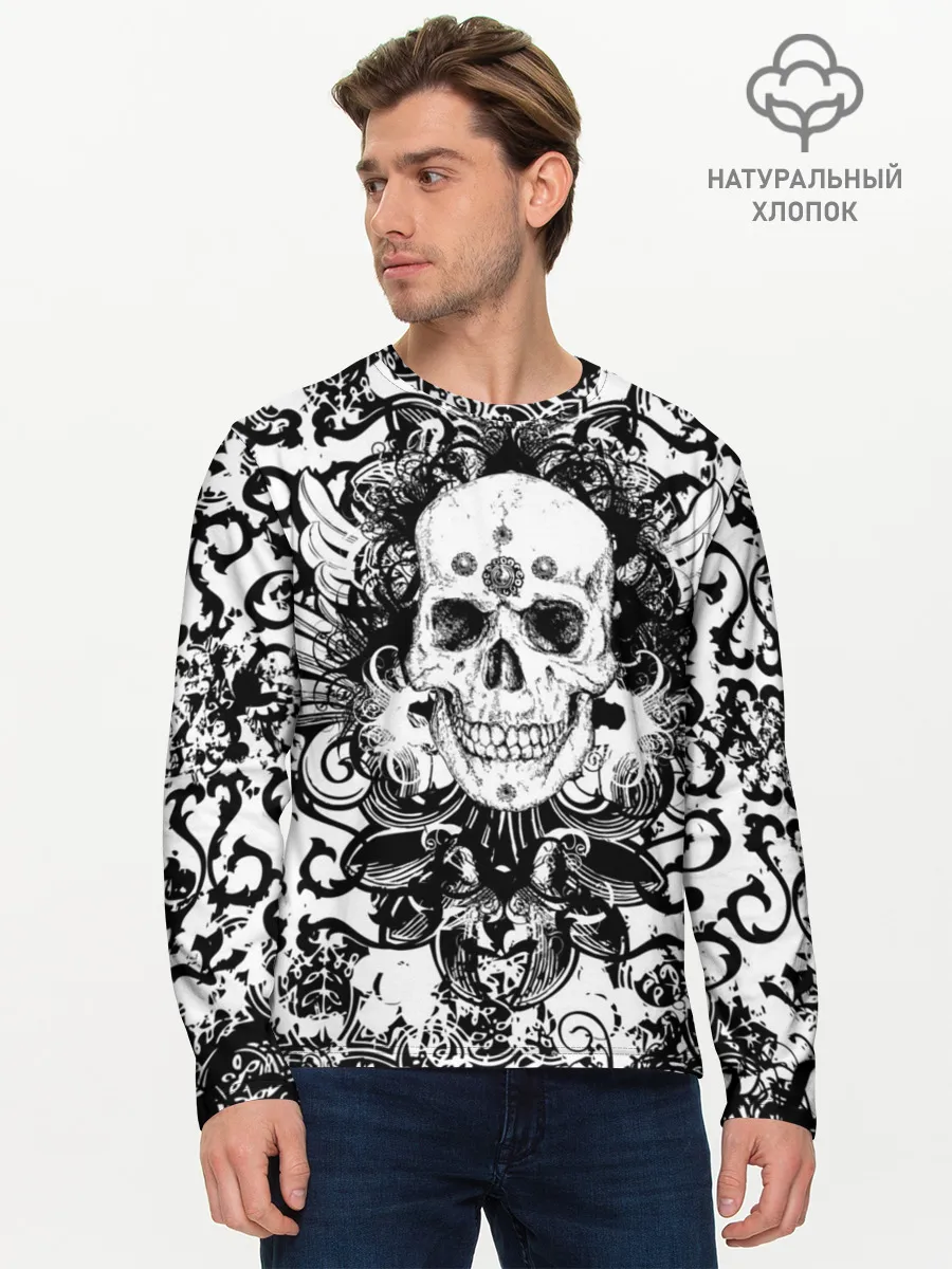 Мужской лонгслив базовый / Grunge Skull