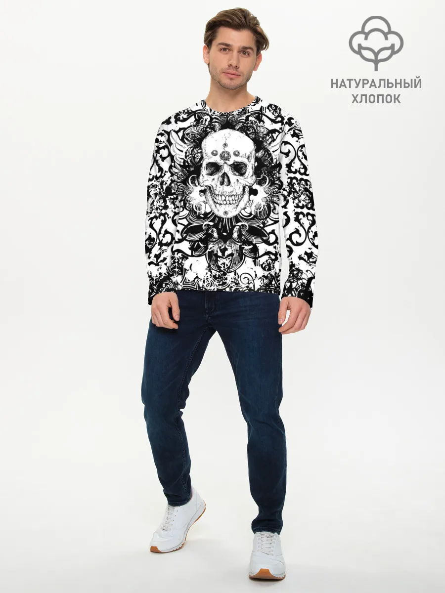 Мужской лонгслив базовый / Grunge Skull