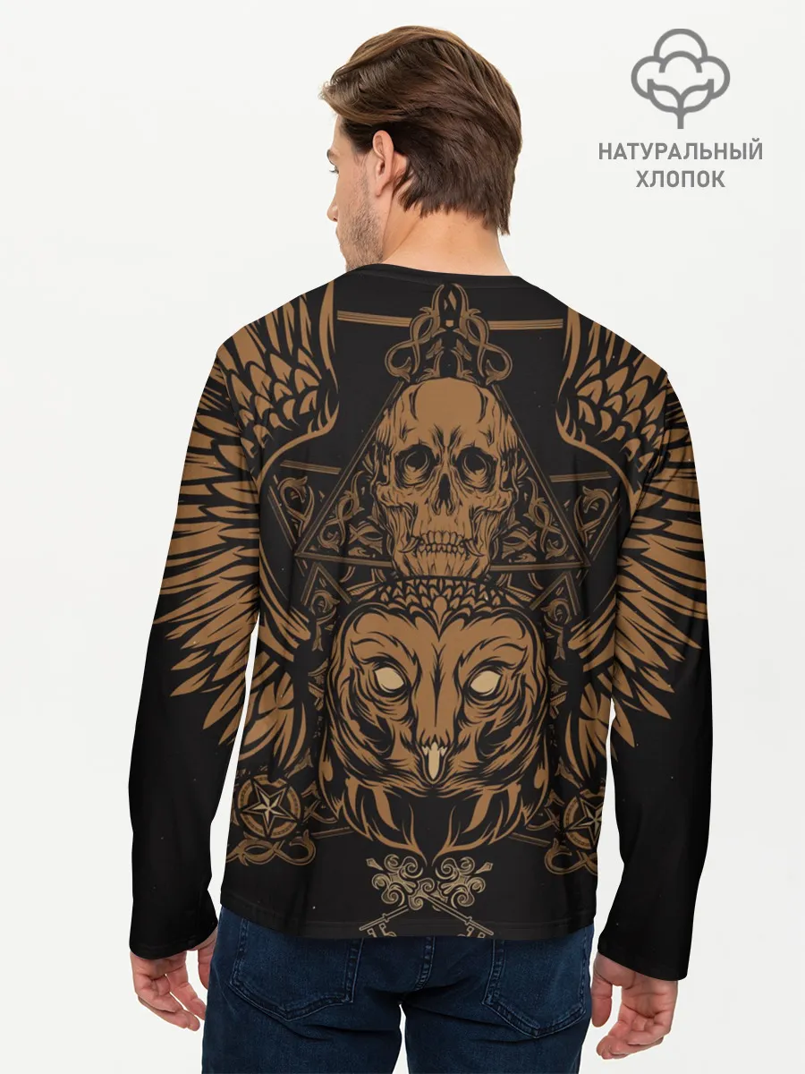 Мужской лонгслив базовый / Vintage Skull Art 2