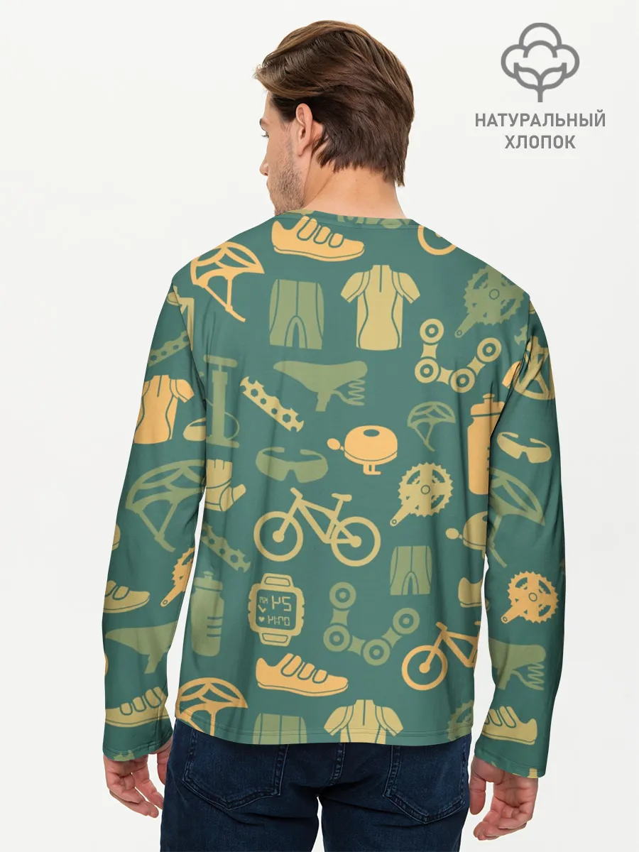 Мужской лонгслив базовый / Велосипед Текстура