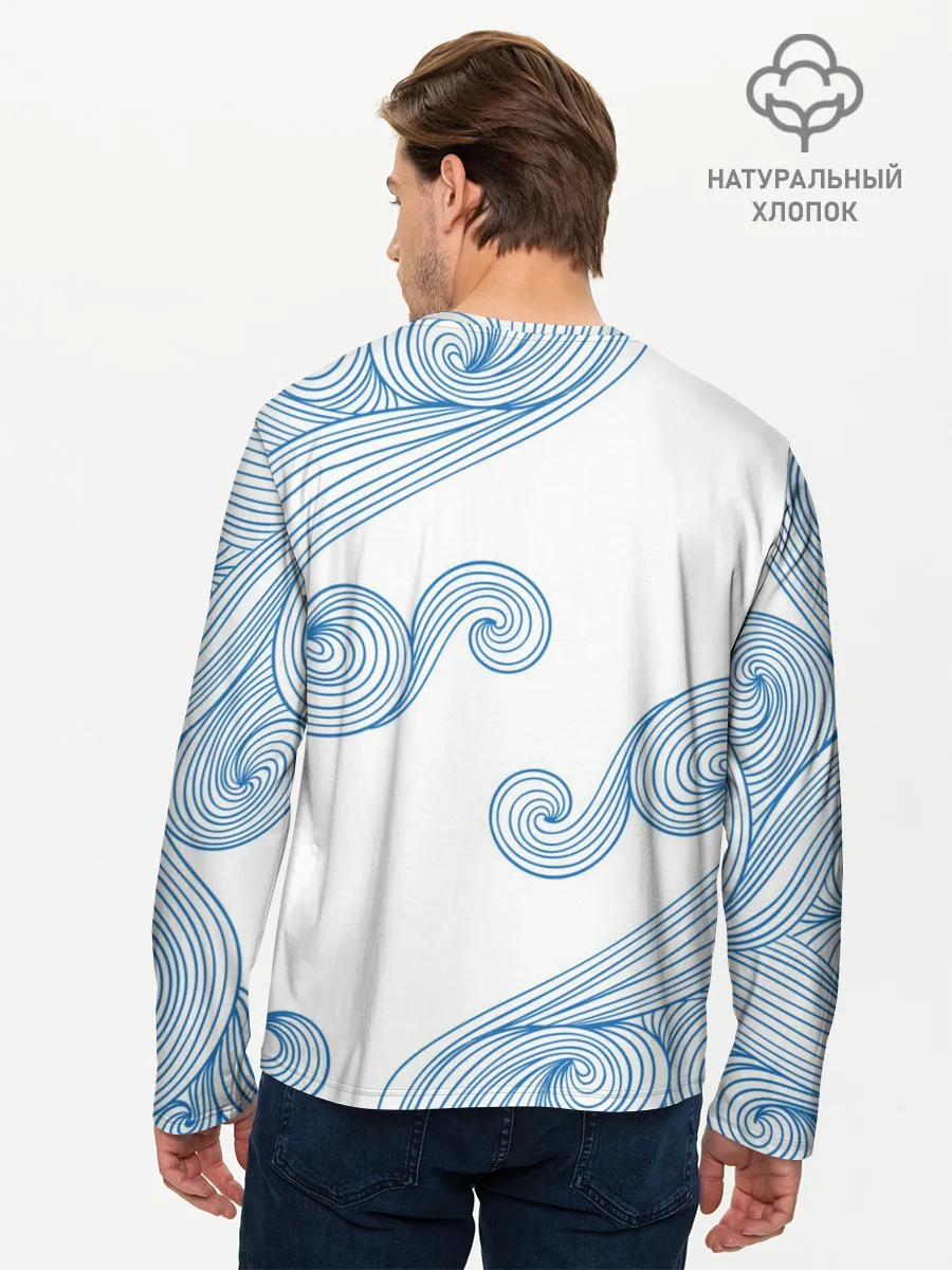 Мужской лонгслив базовый / Кот Моряк