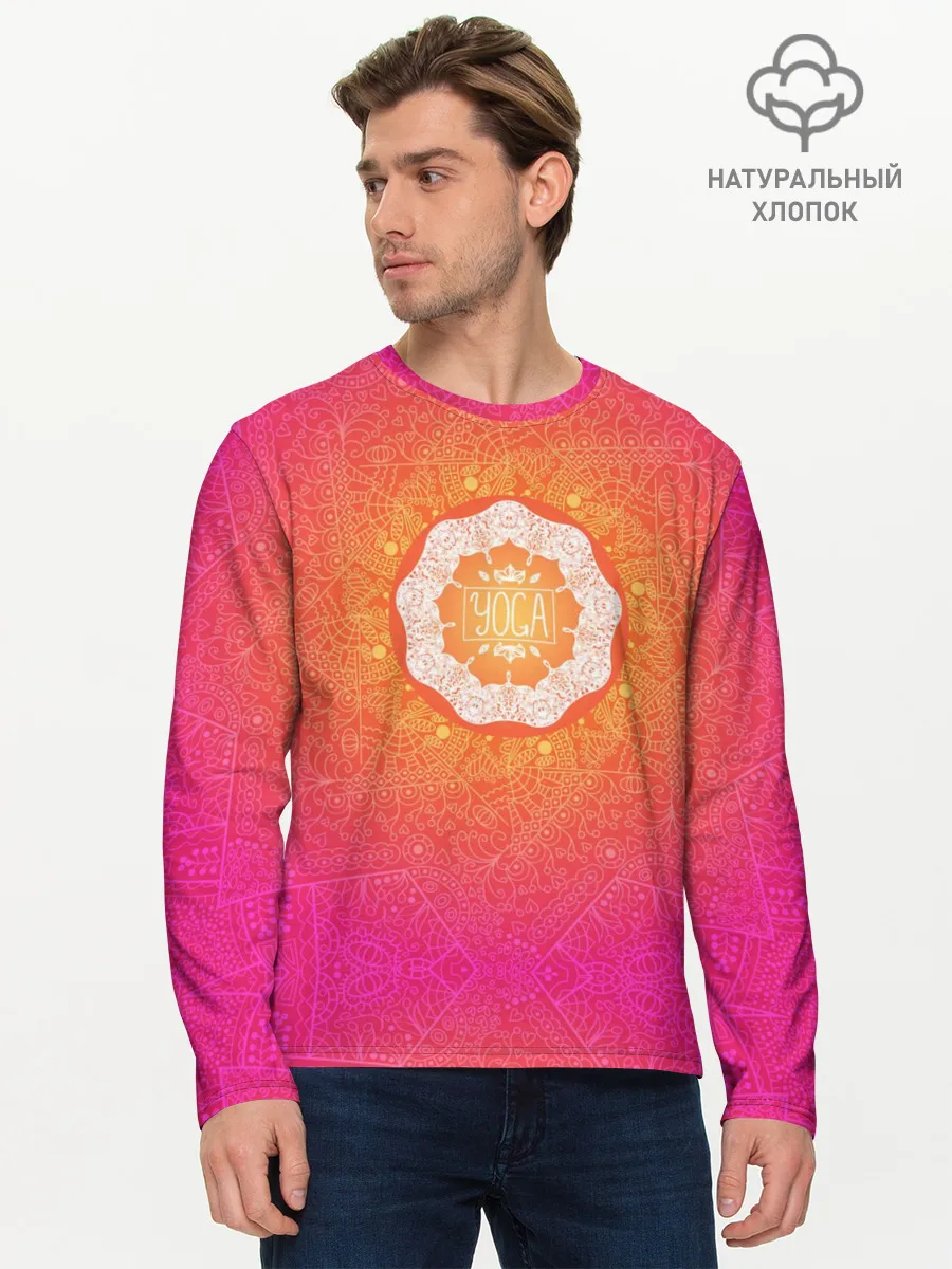 Мужской лонгслив базовый / Солнечная мандала