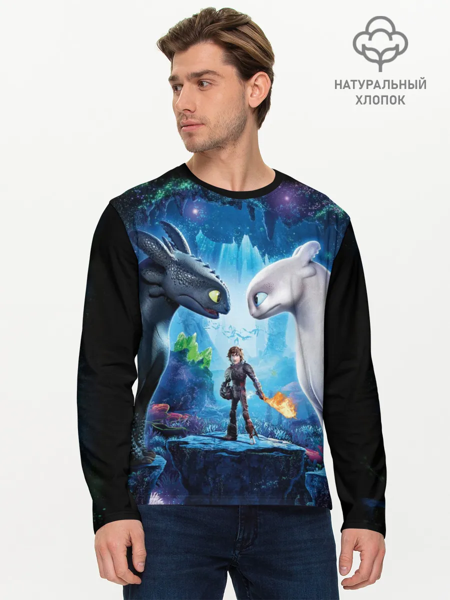 Мужской лонгслив базовый / как приручить дракона
