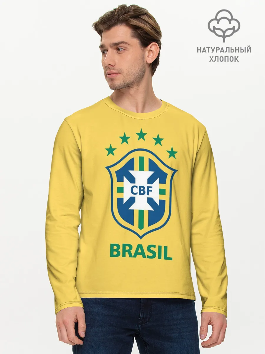 Мужской лонгслив базовый / Сборная Бразилии