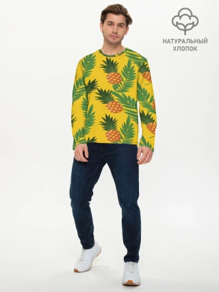 Мужской лонгслив базовый / Ананасы