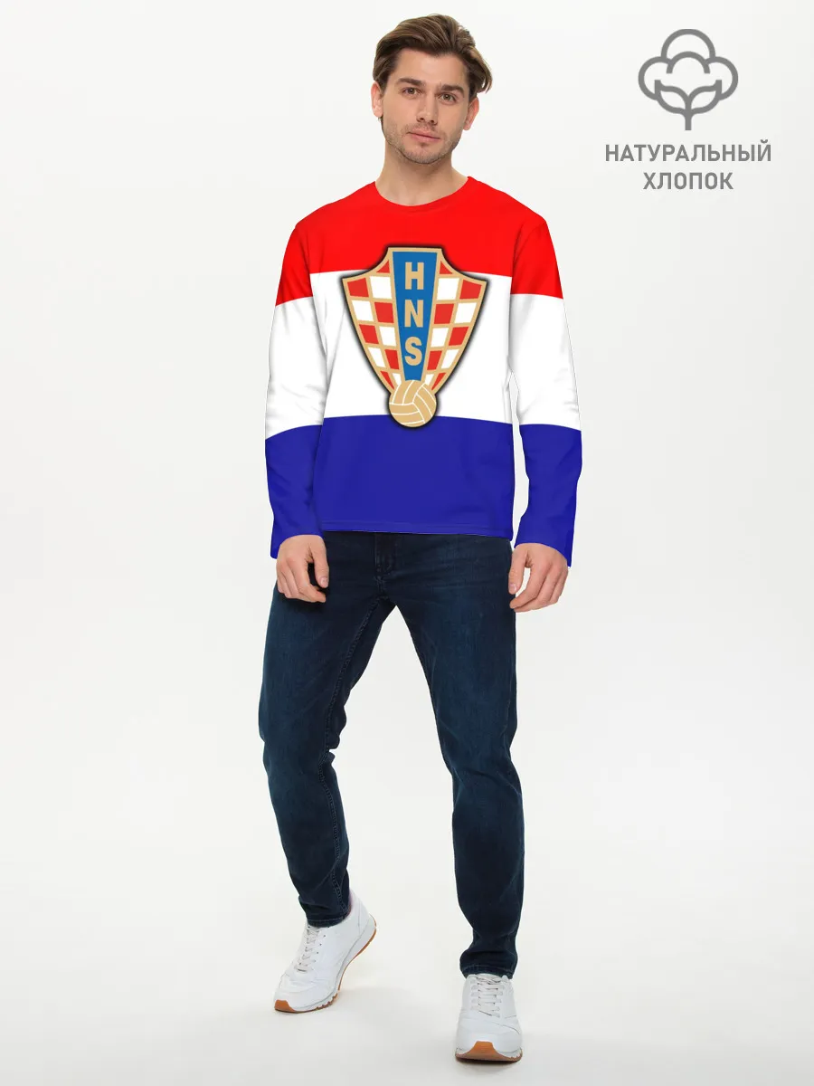 Мужской лонгслив базовый / Сборная Хорватии флаг