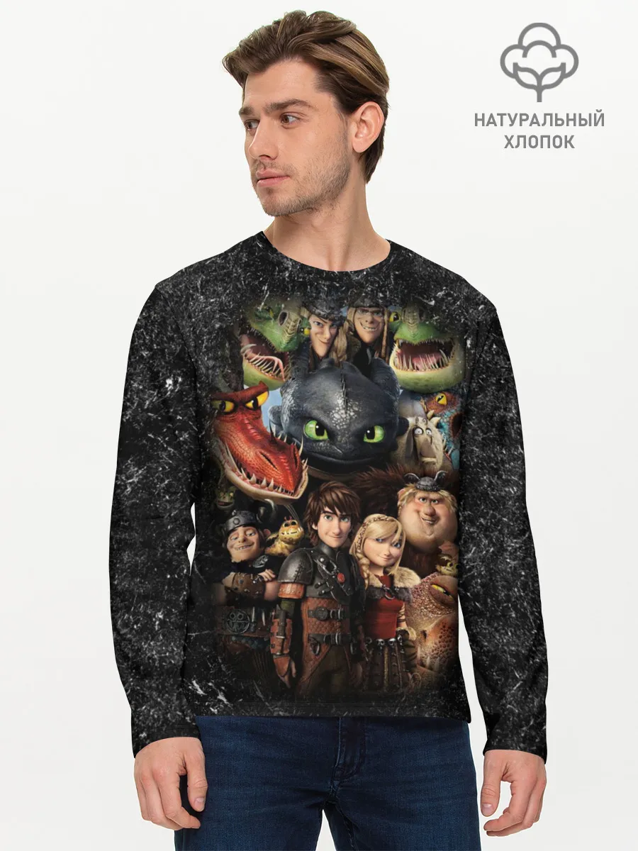 Мужской лонгслив базовый / Как приручить дракона