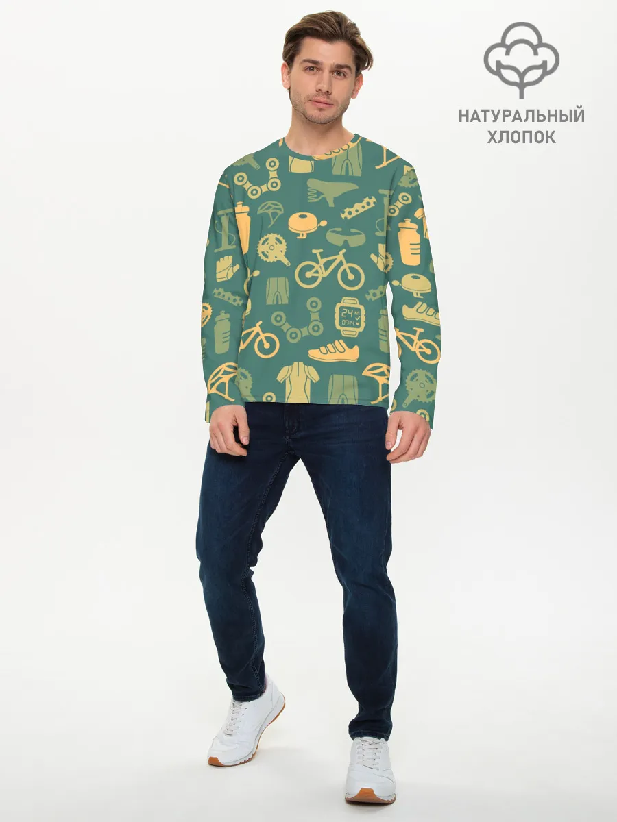 Мужской лонгслив базовый / Велосипедист