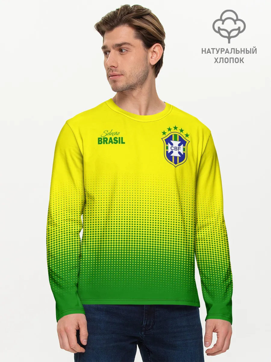 Мужской лонгслив базовый / Сборная Бразилии