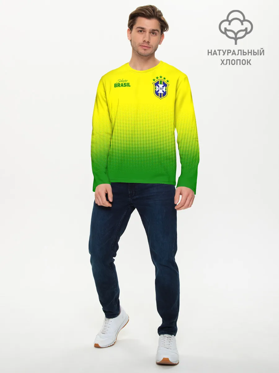 Мужской лонгслив базовый / Сборная Бразилии