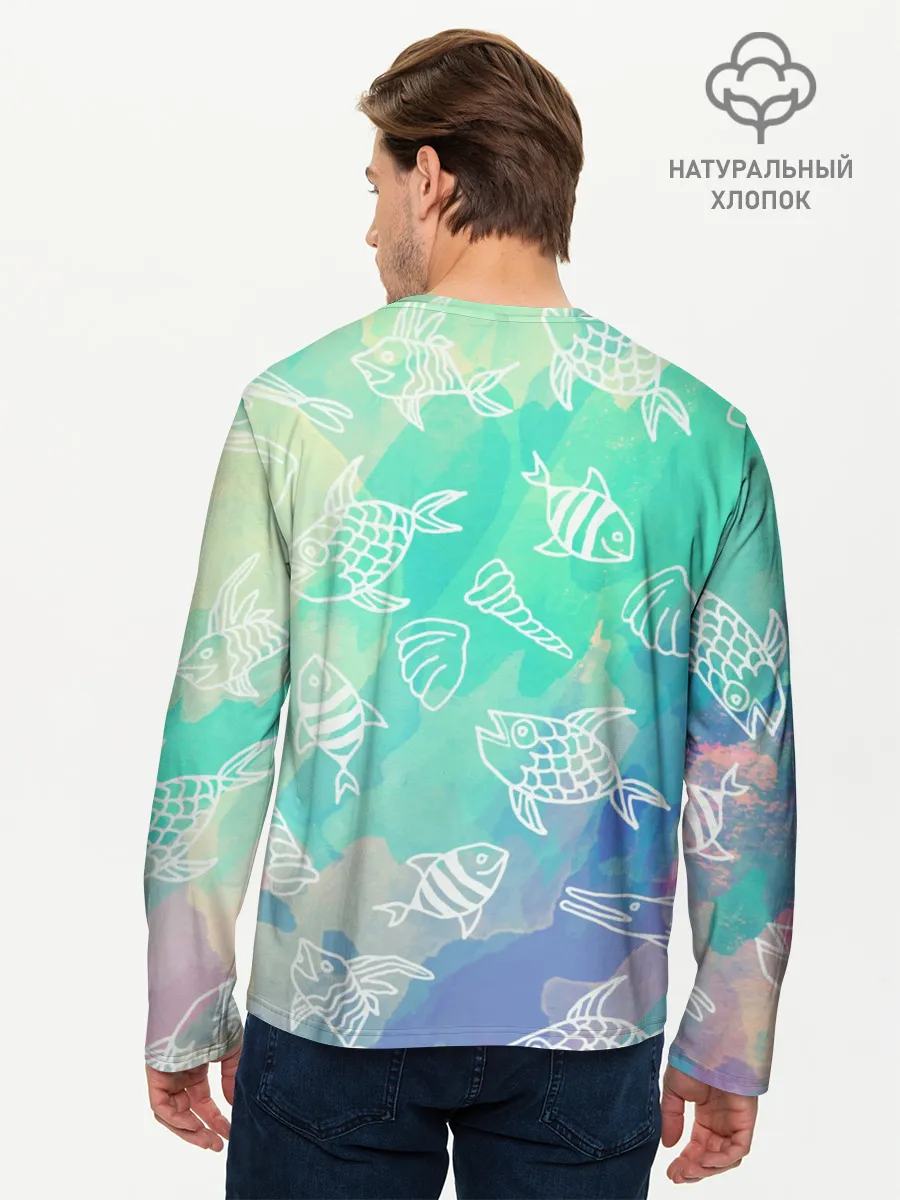 Мужской лонгслив базовый / Рыбы