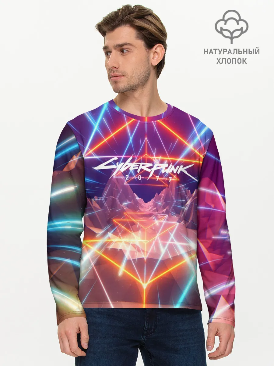 Мужской лонгслив базовый / Cyber Punk 2077