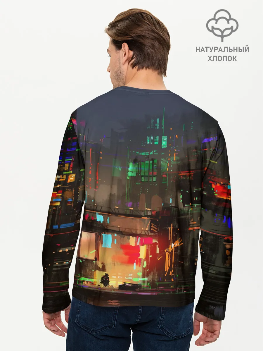 Мужской лонгслив базовый / Cyber Punk 2077
