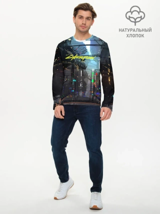 Мужской лонгслив базовый / Cyber Punk 2077