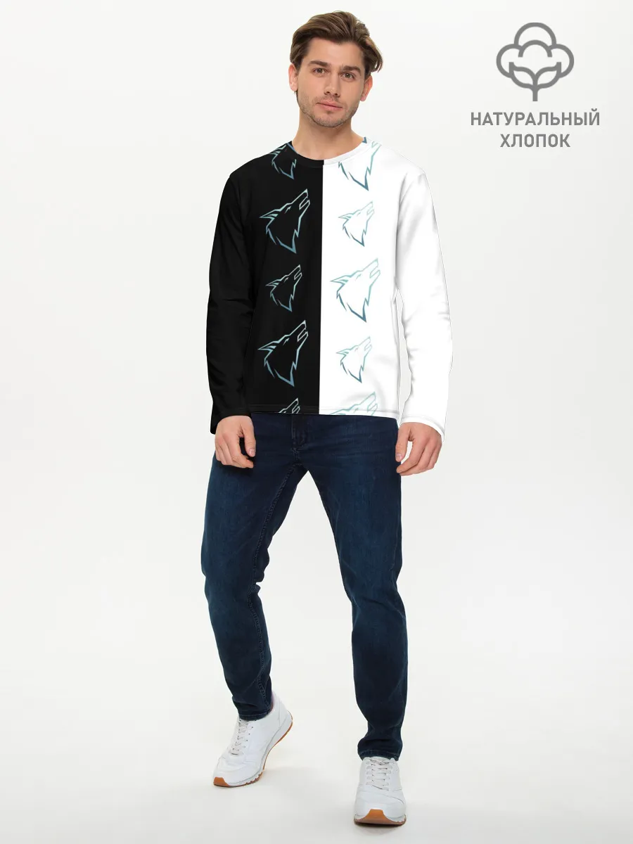 Мужской лонгслив базовый / Волк среди волков