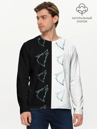 Мужской лонгслив базовый / Волк среди волков