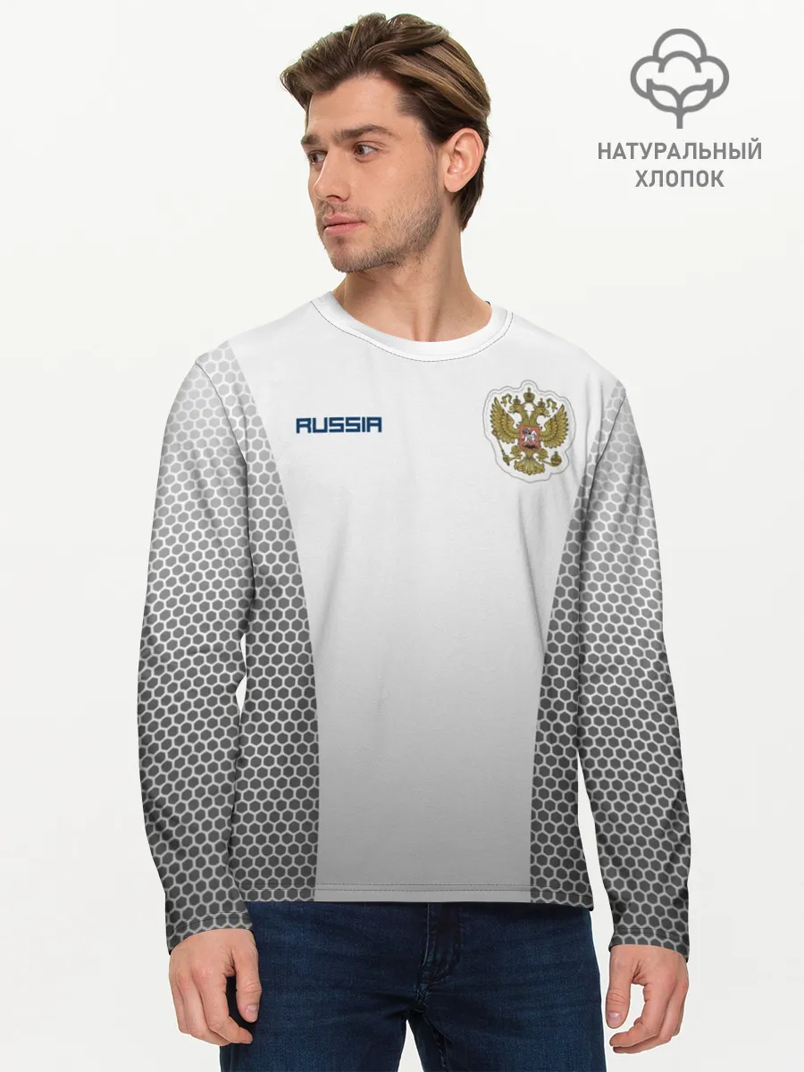 Мужской лонгслив базовый / Сборная России форма с сеткой