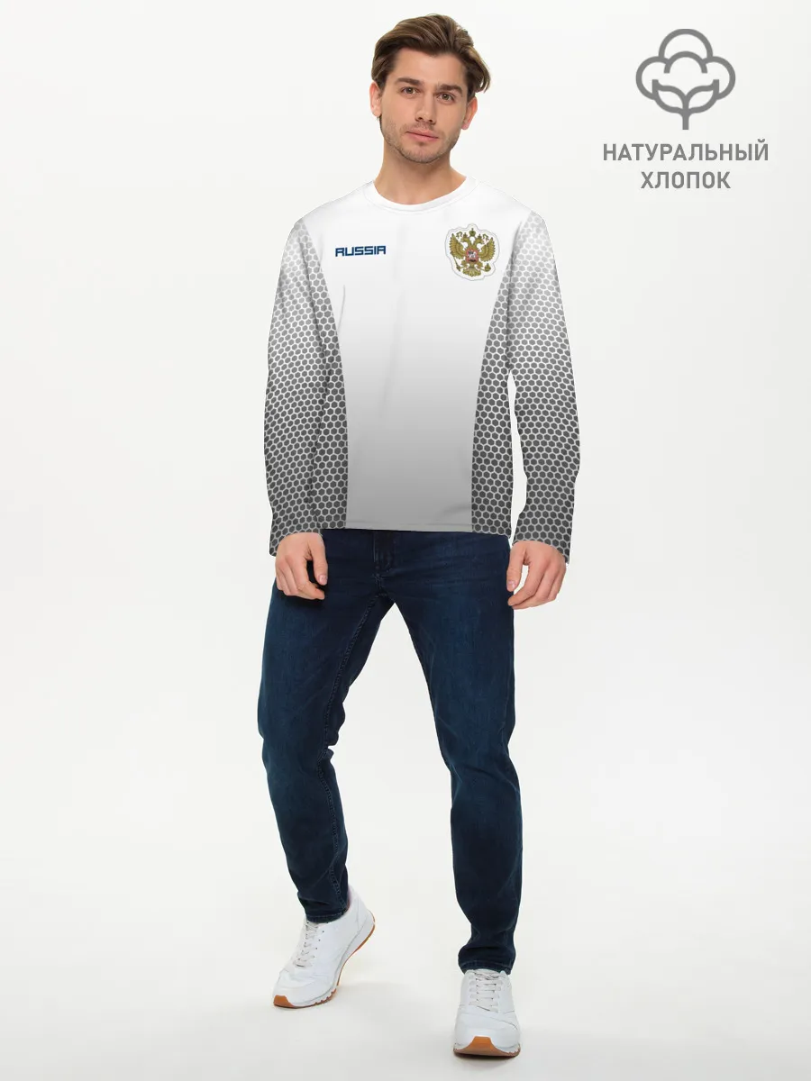 Мужской лонгслив базовый / Сборная России форма с сеткой