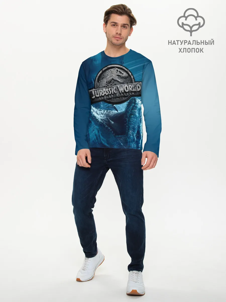 Мужской лонгслив базовый / Мир Юрского Периода