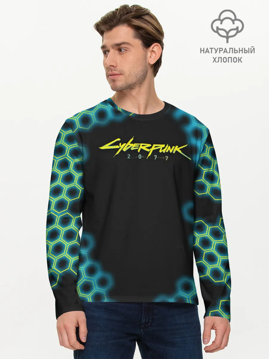 Мужской лонгслив базовый / CYBERPUNK 2077