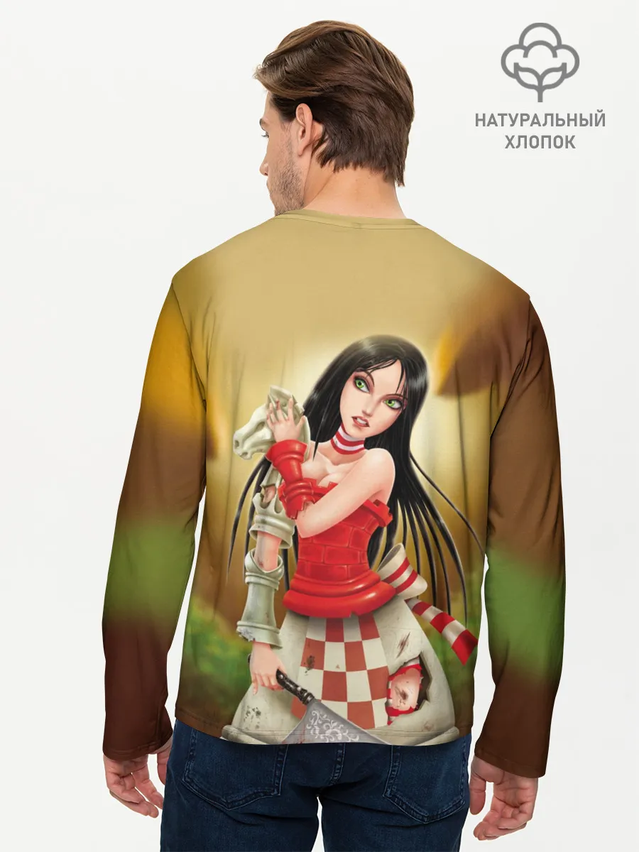 Мужской лонгслив базовый / Алиса: безумие возвращается