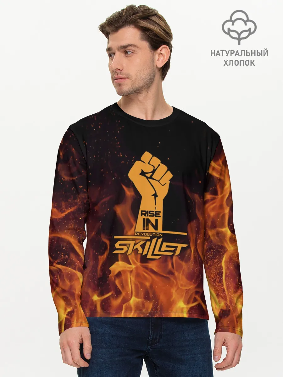 Мужской лонгслив базовый / Rise in revolution - Skillet