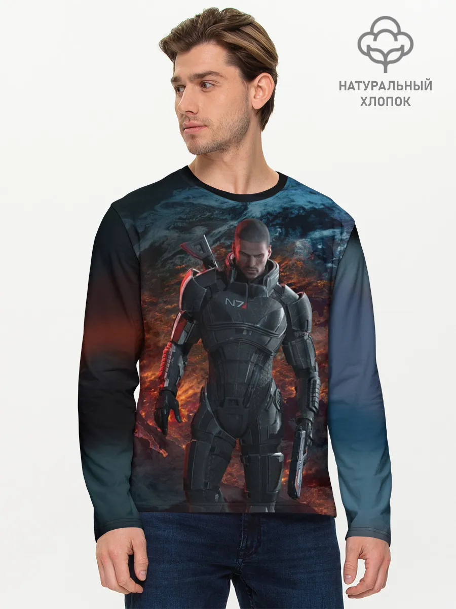 Мужской лонгслив базовый / Mass Effect 3