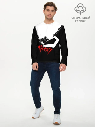 Мужской лонгслив базовый / Гатс разрубает тьму! БЕРСЕРК