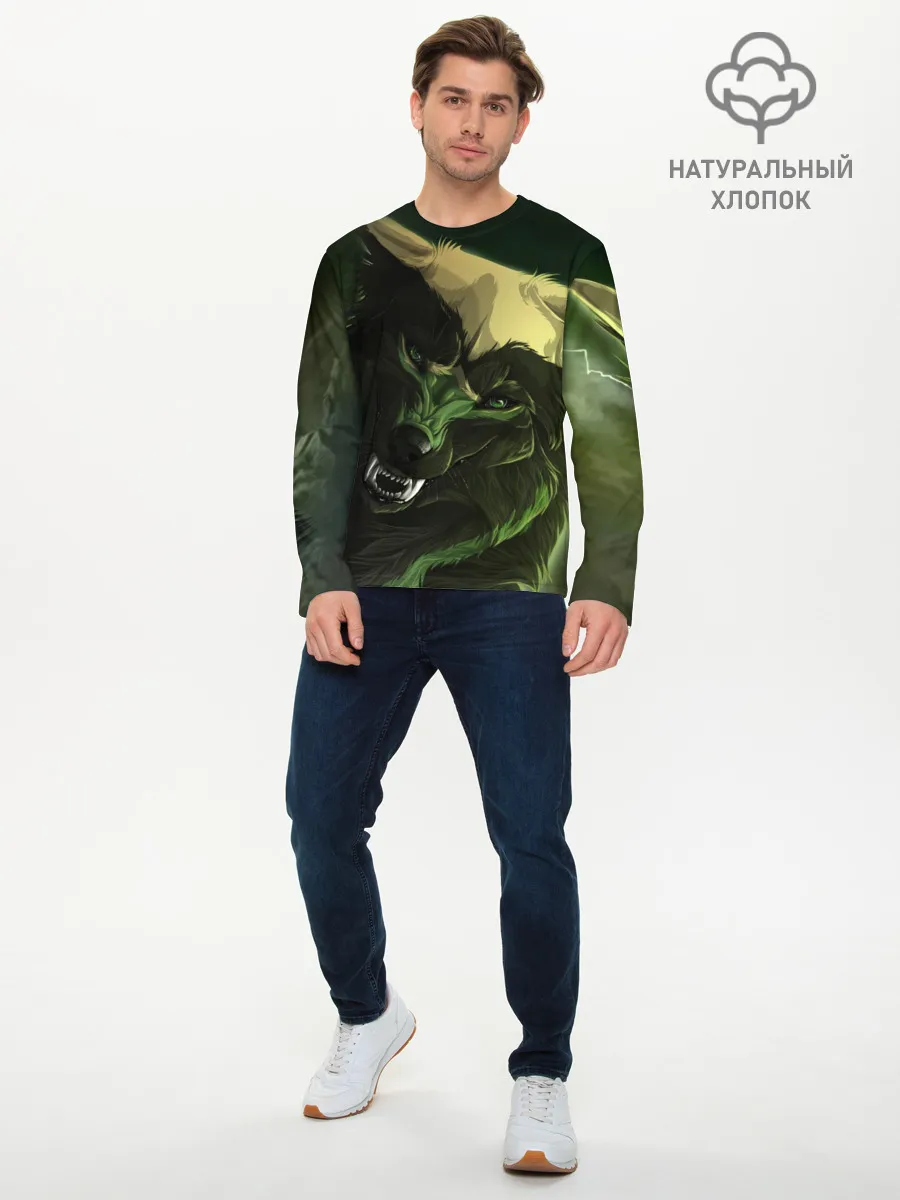 Мужской лонгслив базовый / Дикий хищник