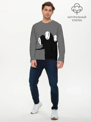 Мужской лонгслив базовый / Трехголовый бог Каонаси