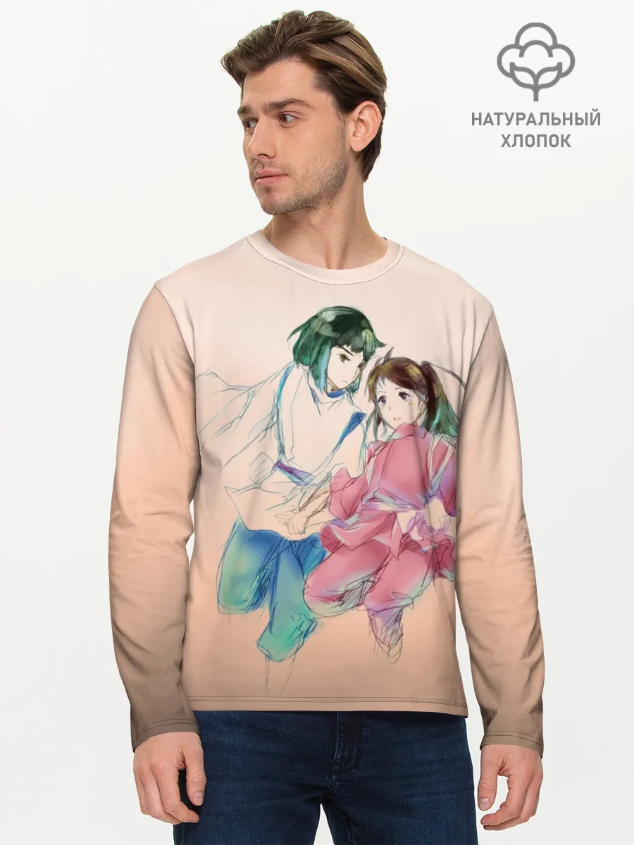 Мужской лонгслив базовый / Тихиро и Хаку