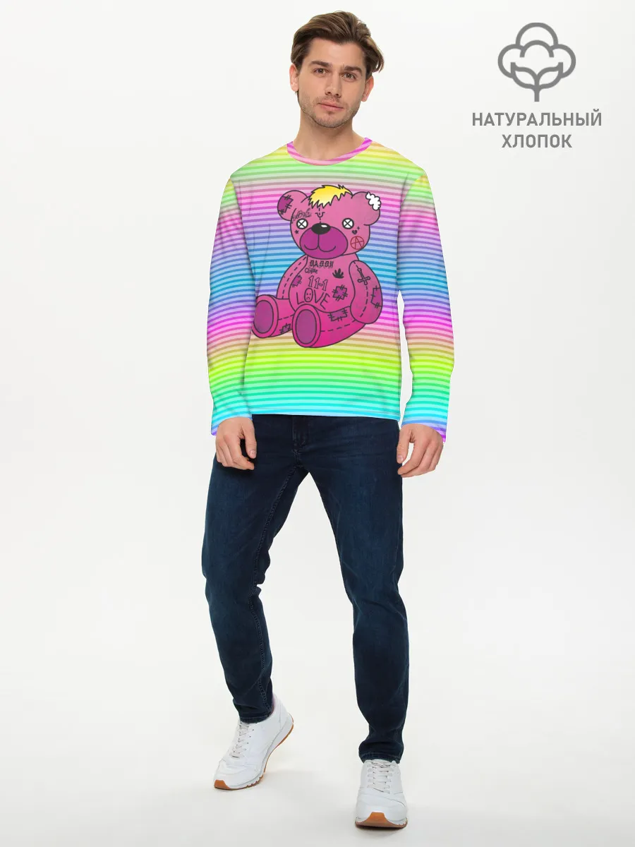 Мужской лонгслив базовый / Мишка Lil Peep