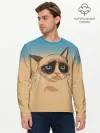 Мужской лонгслив базовый / Grumpy cat ART