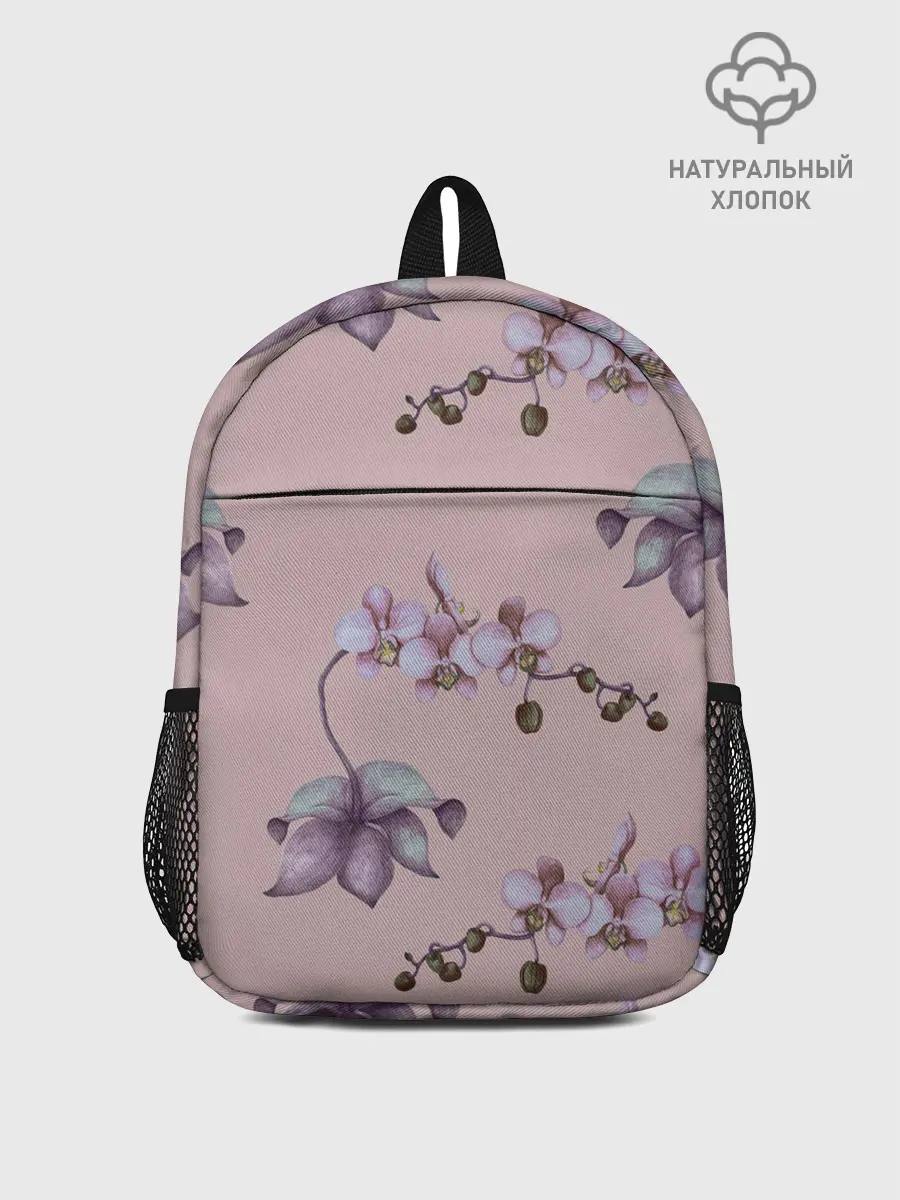 Рюкзак детский / Розовые орхидеи на розовом фоне