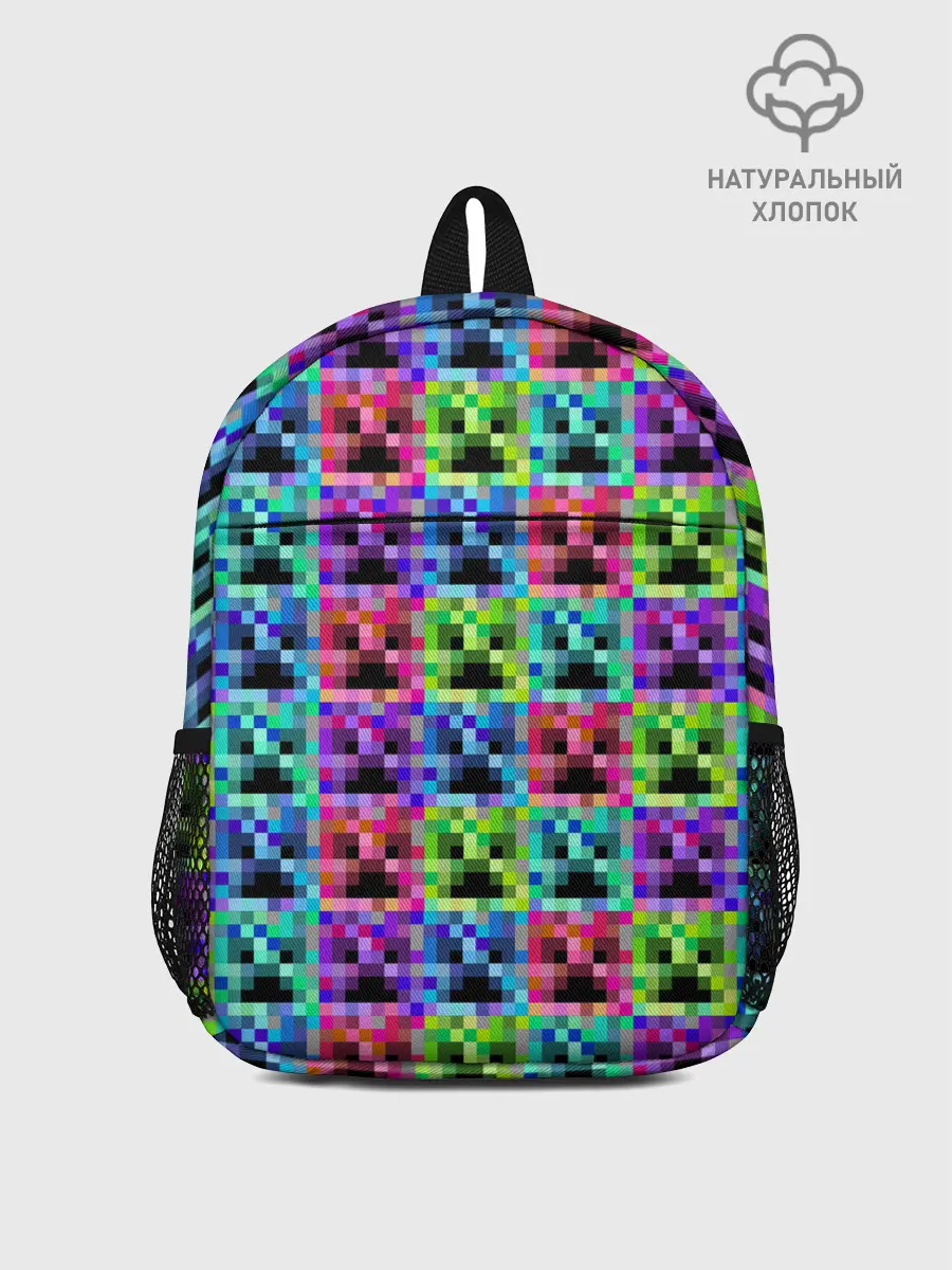 Рюкзак детский / МАЙНКРАФТ / MINECRAFT ЦВЕТНЫЕ КРИПЕРЫ