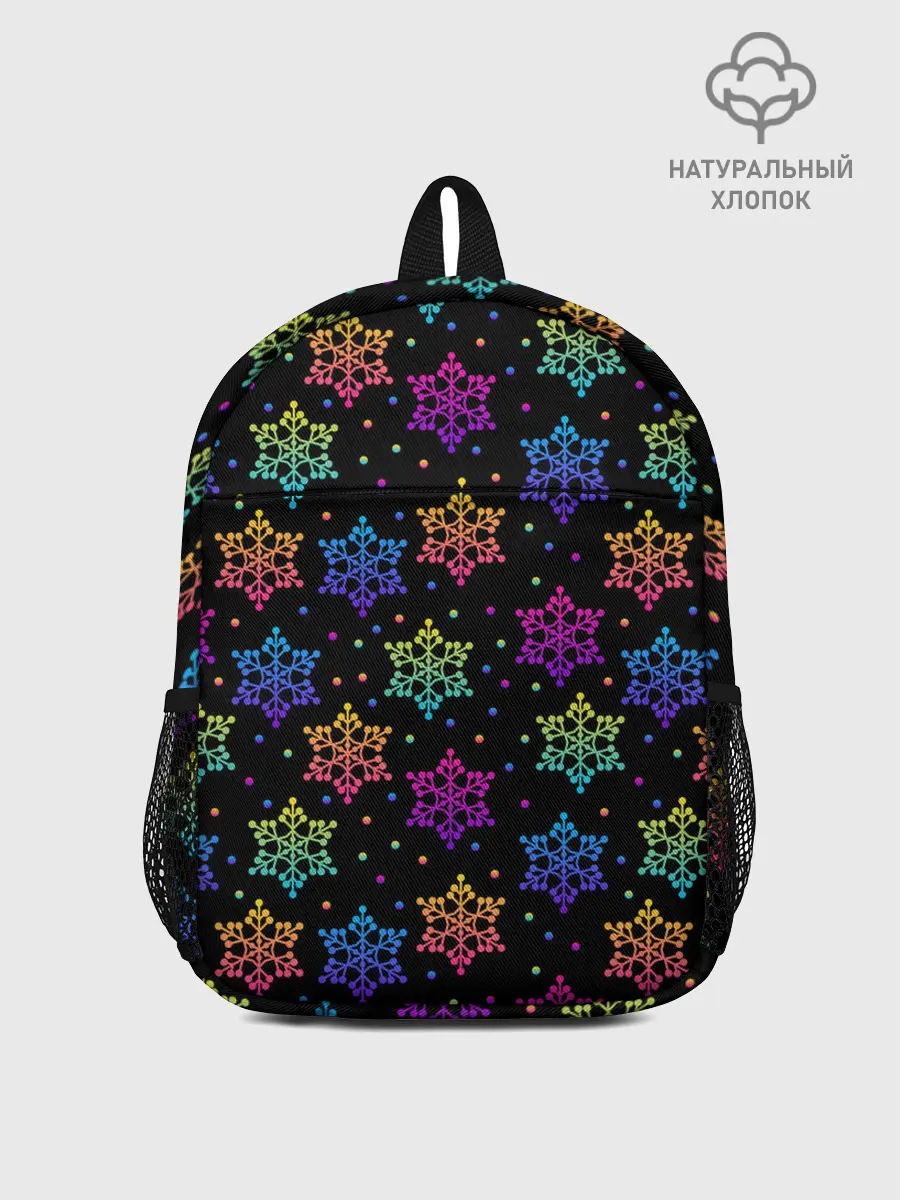 Рюкзак детский / Неоновые снежинки / Neon snowflakes
