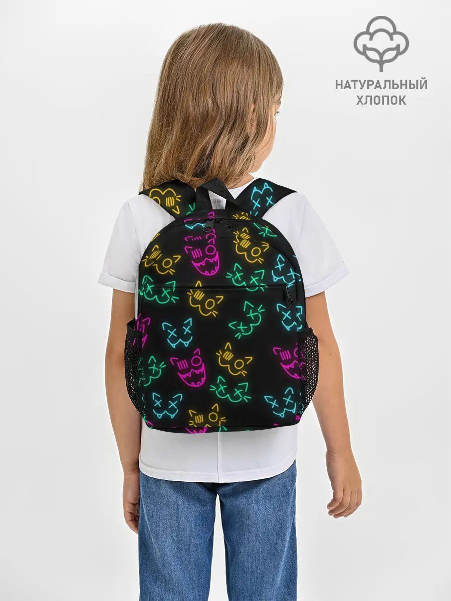 Рюкзак детский / НЕОНОВЫЕ КОТИКИ / NEON FACES CATS