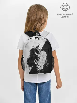 Рюкзак детский / ИНЬ ЯНЬ ВОЛКИ ЧЁРНО БЕЛЫЙ