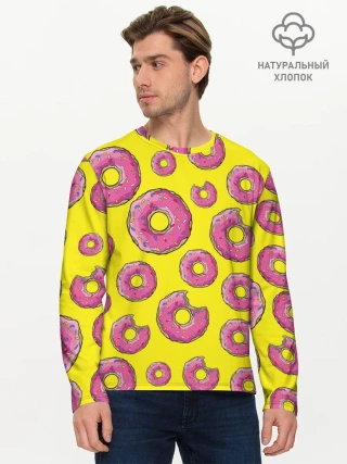 Мужской лонгслив базовый / Пончики
