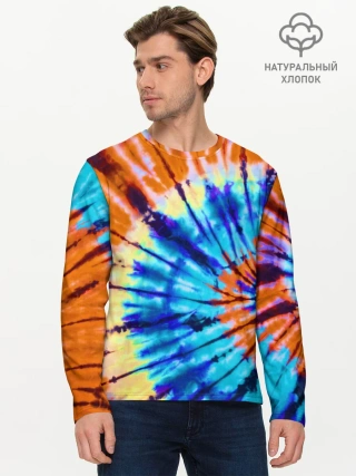 Мужской лонгслив базовый / Tie dye