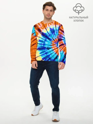 Мужской лонгслив базовый / Tie dye
