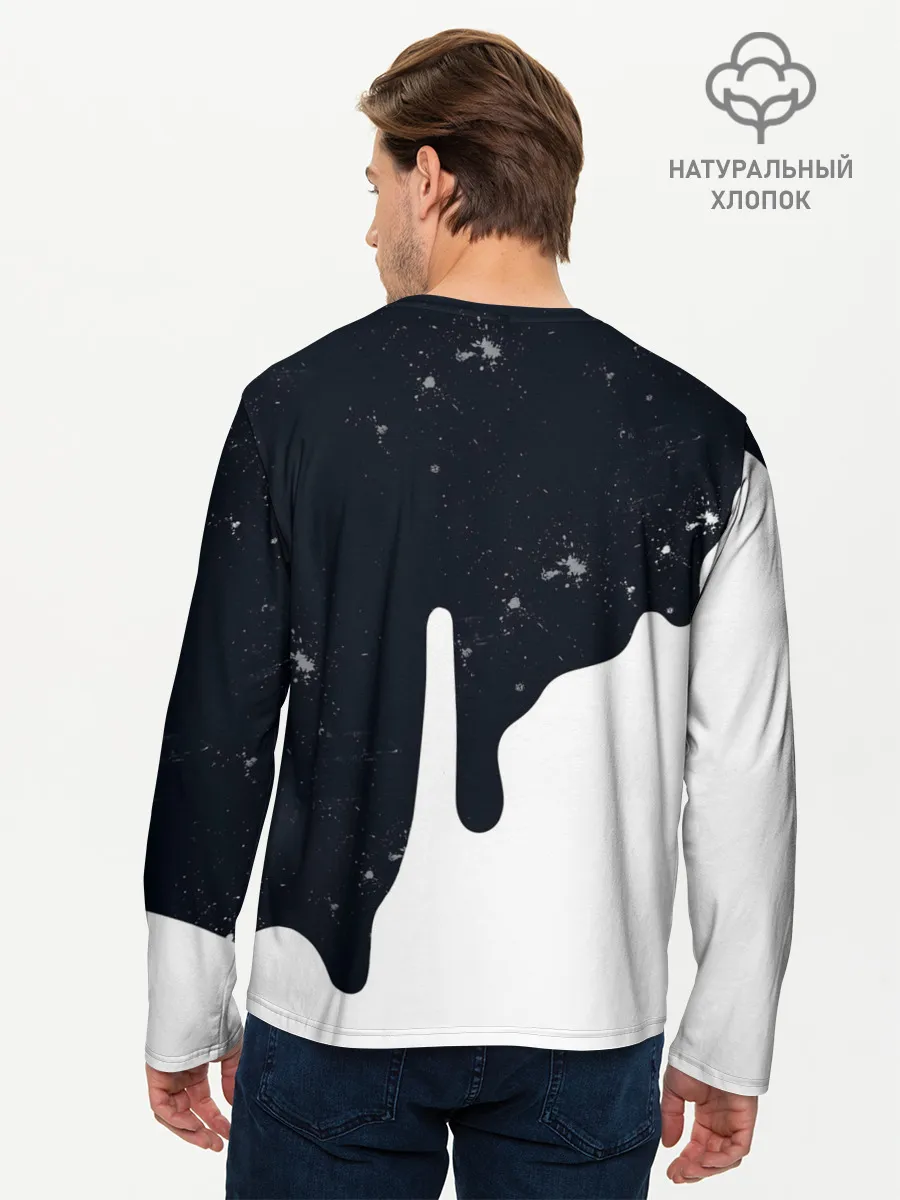 Мужской лонгслив базовый / Черно-белый