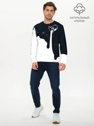Мужской лонгслив базовый / Черно-белый