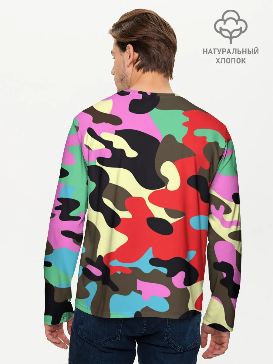 Мужской лонгслив базовый / Камуфляж