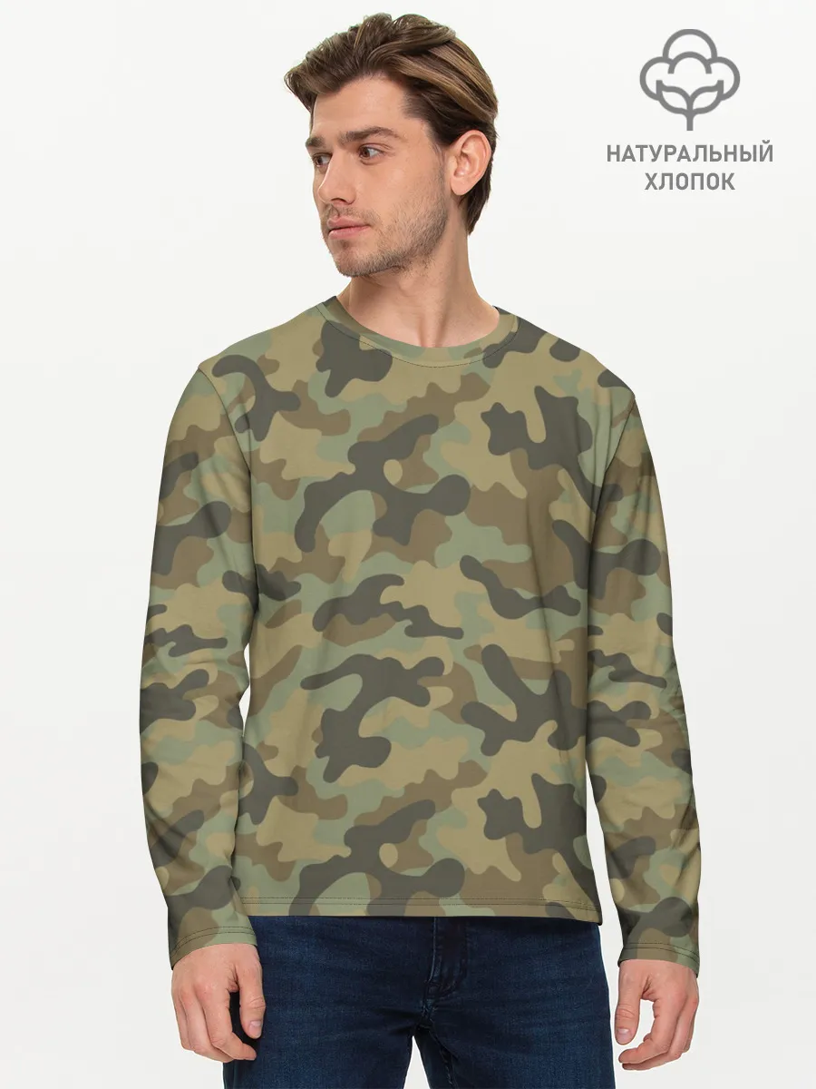 Мужской лонгслив базовый / Хаки