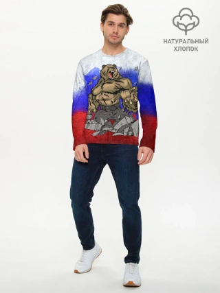 Мужской лонгслив базовый / Медведь