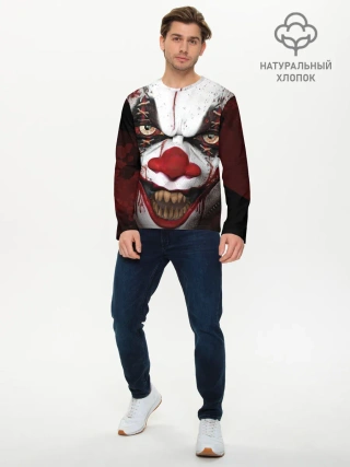 Мужской лонгслив базовый / Зомби клоун
