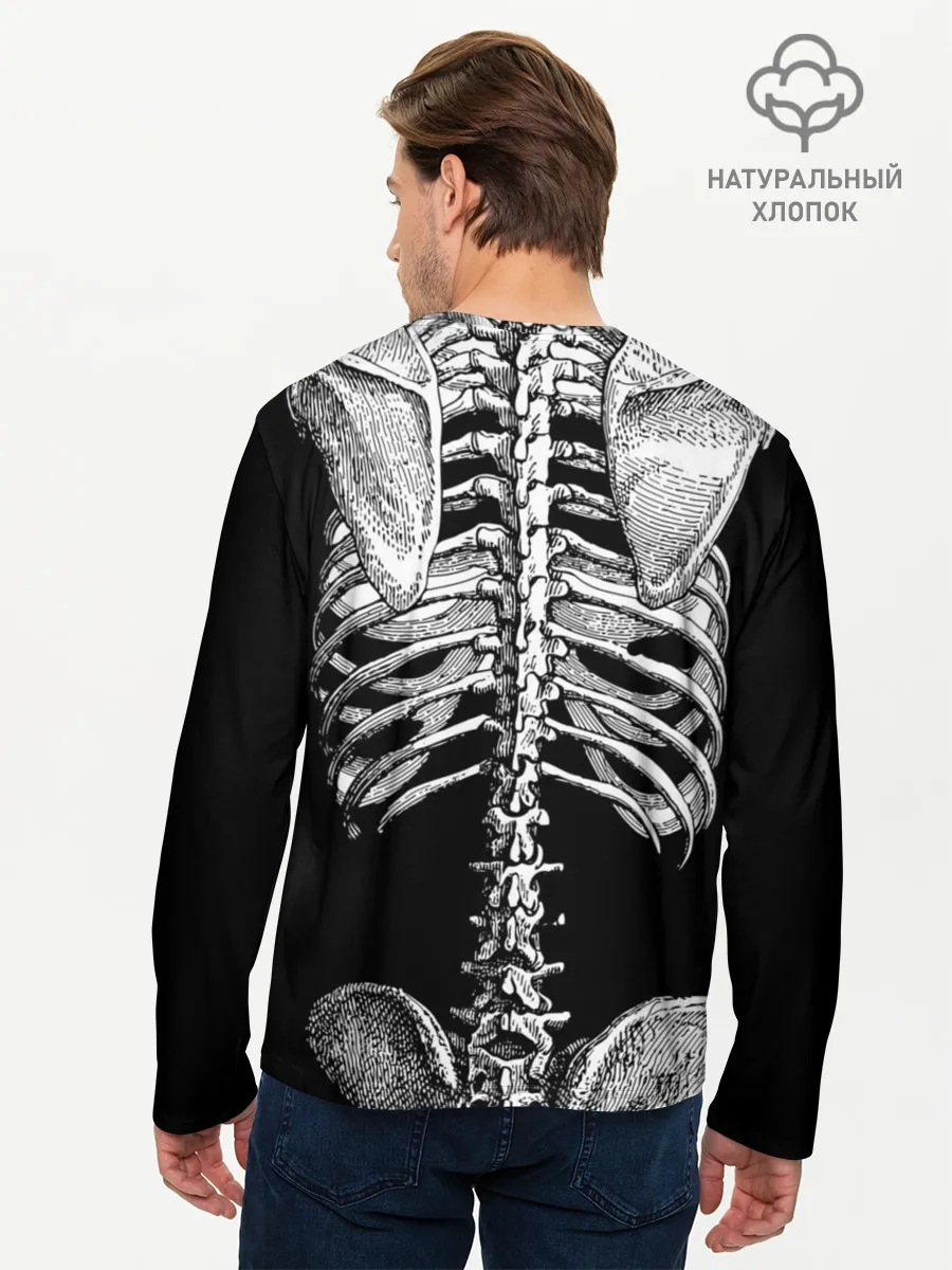 Мужской лонгслив базовый / Скелет с сердцем