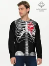 Мужской лонгслив базовый / Скелет с сердцем
