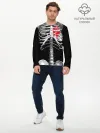 Мужской лонгслив базовый / Скелет с сердцем